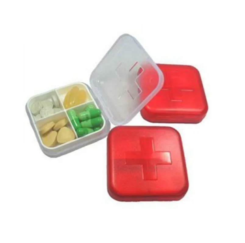Контейнер для таблеток с 4 отделениями портативный контейнер дорожный хранения