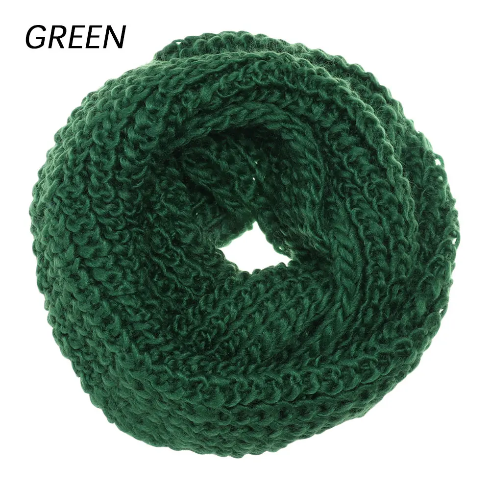 green 1 шт., унисекс, мягкий вязаный шерстяной шарф с круглым воротником, толстая шаль, накидка на шею, воротник-хомут, Осень-зима, теплые аксессуары для улицы - Цвет: green