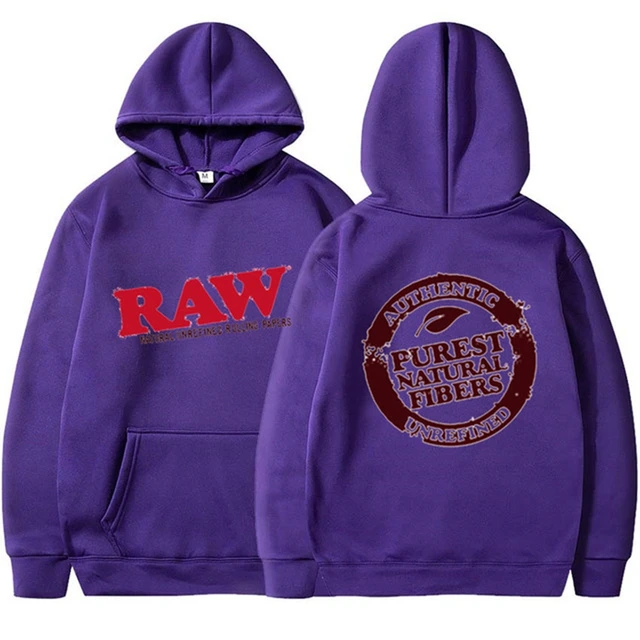 RAW Fashion Hoodie Men's Sweatshirt Polar Fleece Hooded Harajuku Hip Hop Casual Men's Ladies Hoodie High Quality Pullover Hoodie purple