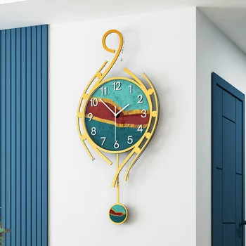 

Pendulum Large Wall Clock Luxury Creative Modern Design Living Room Art Wall Clock Nordic Reloj Pared Home Decoration DA60WC