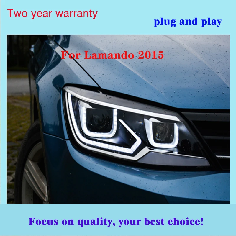 Автомобильный стильный головной светильник s для VW Lamando светодиодный головной светильник для Lamando Головной фонарь СВЕТОДИОДНЫЙ дневной ходовой светильник светодиодный DRL Bi-Xenon HID