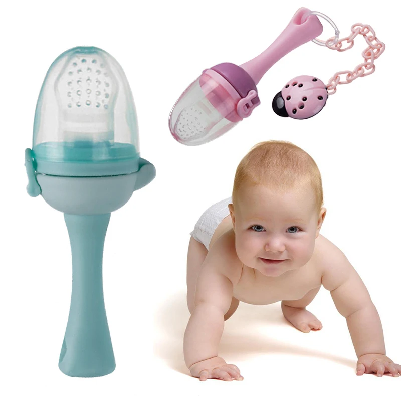 Fresh Fruit And Vegetable Safe Feeder Nipples Baby Pacifier New Baby Teethers Infant nipple Teethers With Pacifier Chain