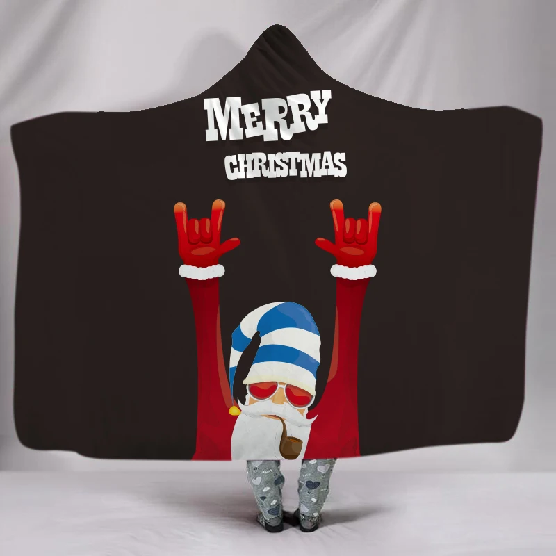 Одеяло с капюшоном фестиваль X-mas Throw печатных мягкий короткий пух носимых теплый плед Joyous Cobija Cobertor одеяло на искусственном меху - Цвет: Коричневато-зеленый