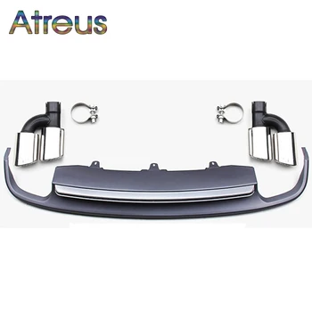 

Atreus A6 C7 Grey PP Rear Bumper Diffuser spoiler With Car Exhaust PIpes Tip For Audi A6 C7 Accessories 4-door Sedan 2012-2016