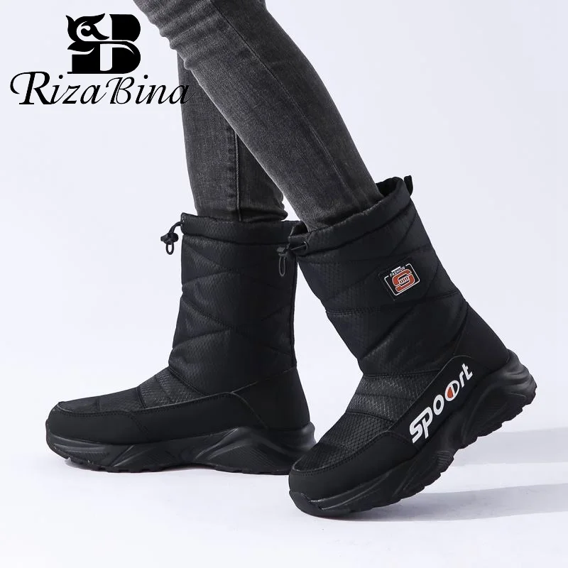 Женские ботинки с Плюшевым Мехом RizaBina повседневные теплые зимние до середины