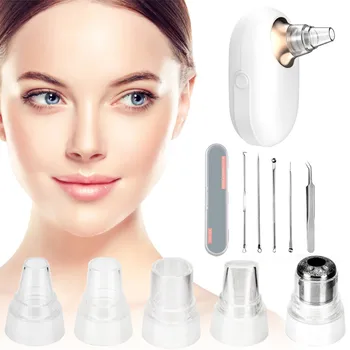 

Blackhead Remover Acne Pimple Vacuum Portable Electric Facial Pore Cleanser with 5 Suction Heads Beauty Tools for Face Skin Care