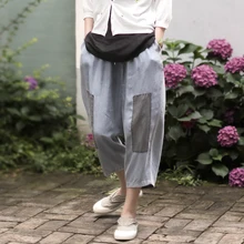 Летние джинсы женские модные Свободные повседневные джинсовые брюки женский эластичный пояс карман Лоскутная уличная джинсовая брюки