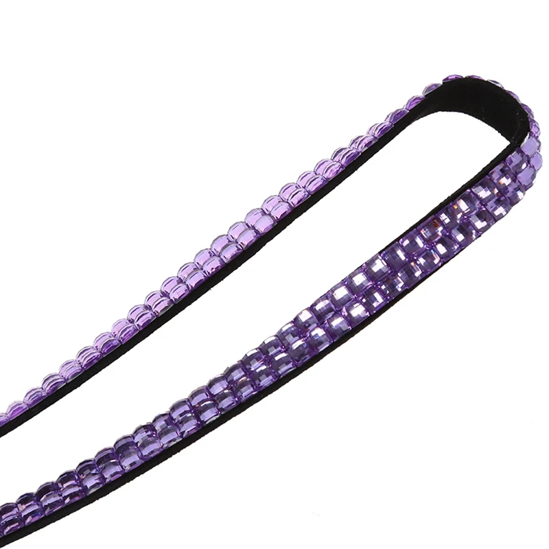 2 Pcs Rhinestone Bling Crystal Custom Lanyard Vertical ID Badge Holder(Light Green& Light Purple