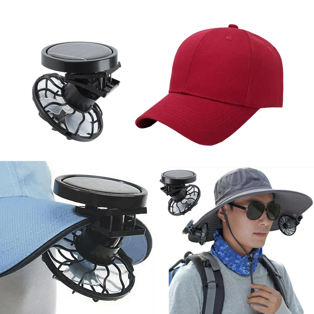 Clip-on Hat Mini Solar Powered Fan with Cap for Camping Fishing Portable B Clip-on Hat Mini Solar Powered Fan with Cap for Camping Fishing Portable B