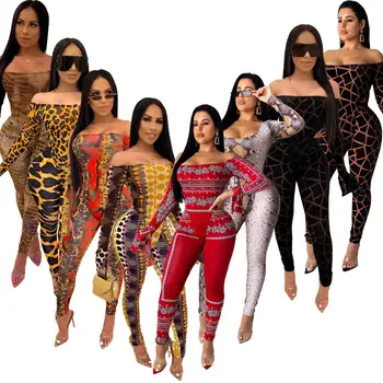 

Women Sexy Two Piece Set Tracksuit Women Bodysuit Top and Pant Clothing 2 Piece Club Outfits Matching Sets F128