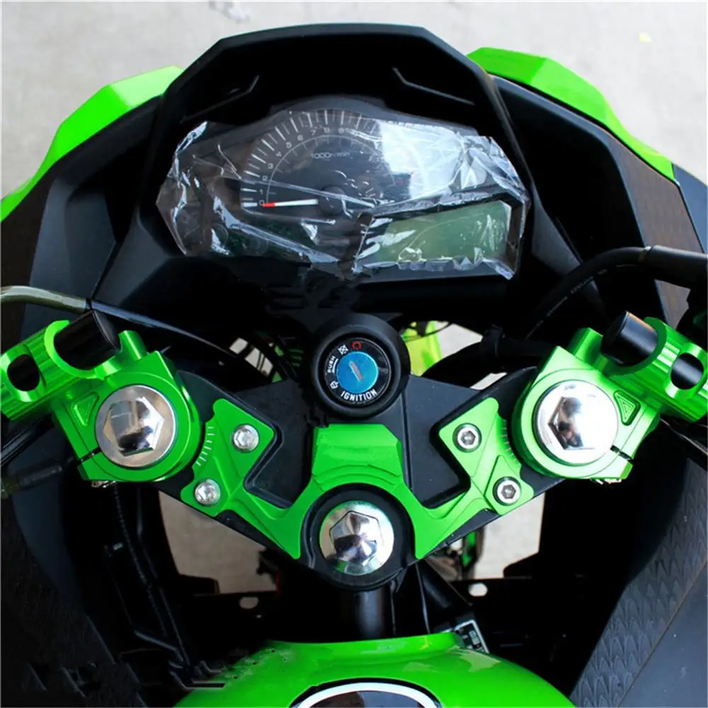 Для Kawasaki Ninja 250 300 NINJA300 2013 регулируемые Рули с зажимом на рукоятке концы вилки регуляторы Хомут Гайка защитная накладка