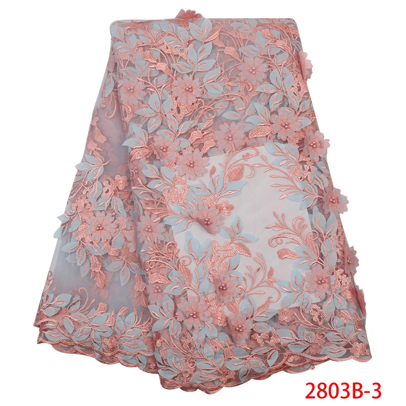 

Latest French Tulle Lace Fabrics High Quality African Net Lace Fabric with Beads Nigerian Lace Fabric for Women Dress APW2803B