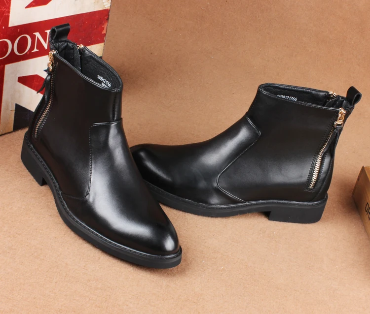 England style men's motorcycle punk cow leather boots spring autumn platform shoes outdoor ankle boot botas hombre chaussure man
