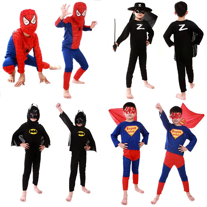 Red Spiderman Cosplay Costume for Children Clothing Sets Spider Suit Halloween Party Cosplay Costume for Kids