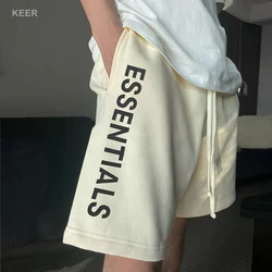 Short en coton avec lettres imprimées pour homme, pantalon à 5 points, mode haute rue, loisirs en plein air, course, sport Hip Hop, essentiel, nouvelle collection 