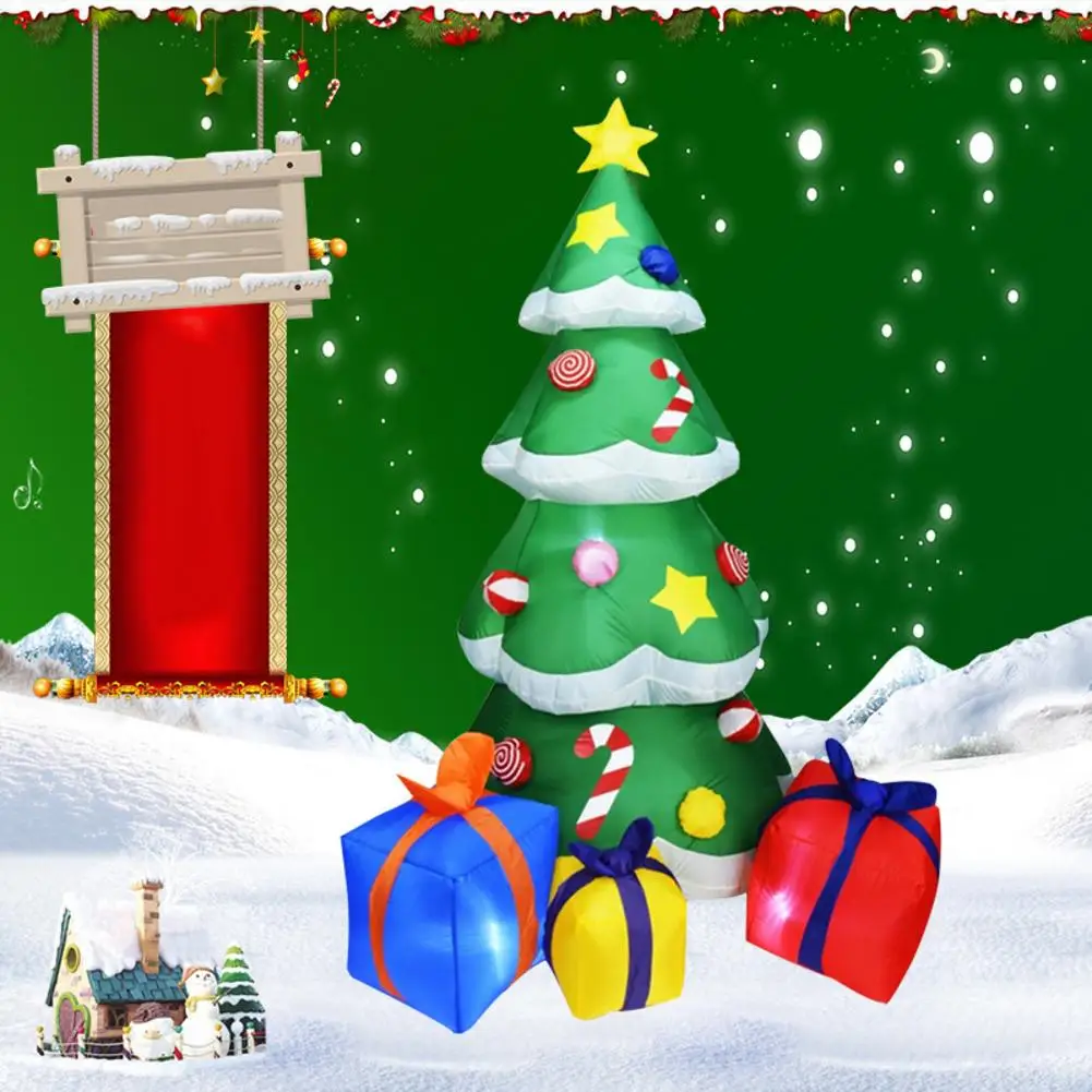 2,1 м с высокой степенью автоматизации надувная елка с светодиодный огни Рождественское украшение сада веселье Санта Клаус забавные игрушки на Рождество