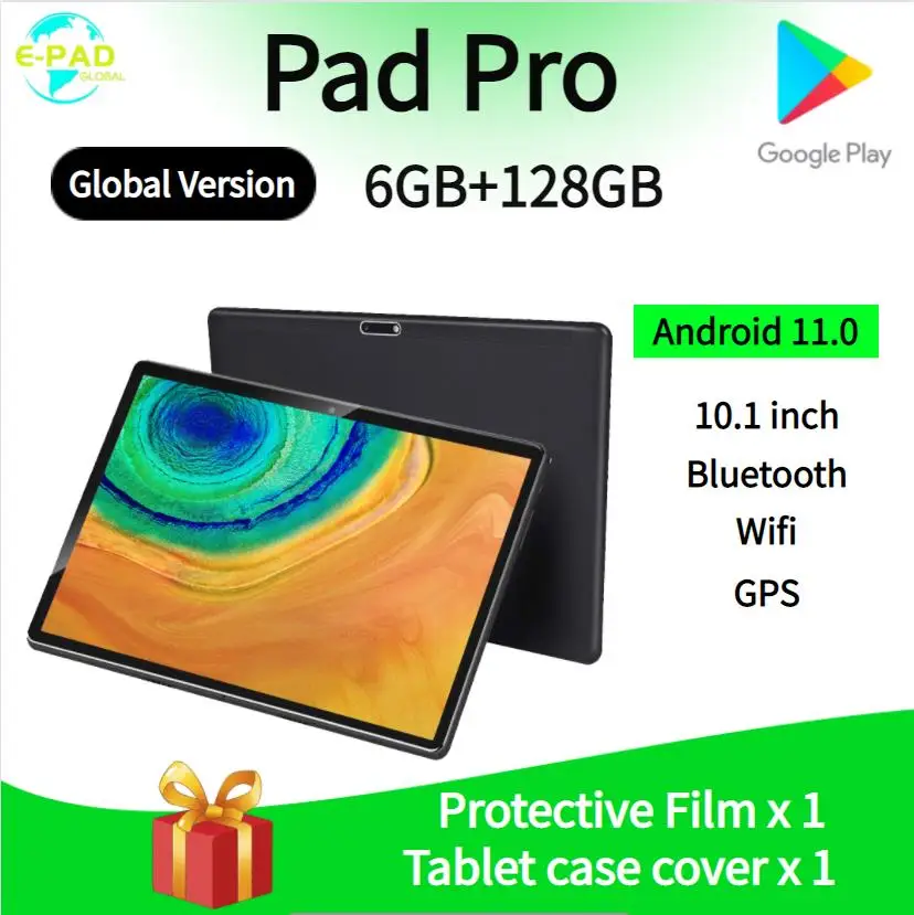 Планшет Pad Pro 10 дюймов Android 0 Восьмиядерный процессор 6 ГБ ОЗУ 128 Гб ПЗУ 4G LTE Wi-Fi GPS
