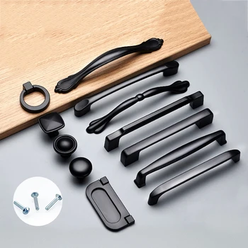 2020 Black Handles for Furniture Cabinet Knobs and Handles Kitchen Handles Drawer Knobs Cabinet Pulls Cupboard Handles Knobs