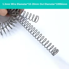 2 pces, mola de extensão de aço longa fina da mola de compressão do fabricante, diâmetro do fio de 1.3mm *(10-20)mm para fora diâmetro * comprimento de 1000mm