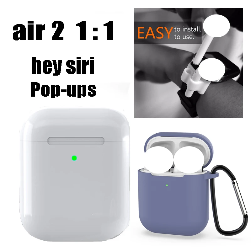 air baiS 2d qianlanT Воздушный 1:1 Беспроводной Bluetooth наушники мини стерео Бас Наушники коробка для наушников pk i10 i11 i12 i800 i18 i1000 i140 i180 i200 i300 - Цвет: air baiS 2d qianlanT
