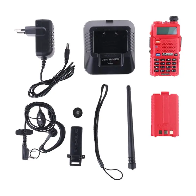 Red Уличная UV-5R портативная рация профессиональная CB радиостанция Baofeng UV5R трансивер 5 Вт VHF UHF портативная UV 5R охотничья радиостанция - Цвет: Red