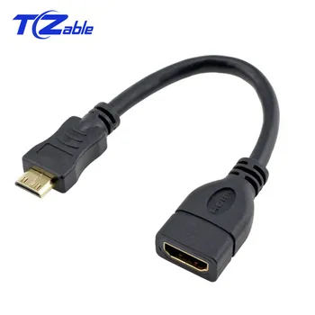

10pcs Wholesale Mini HDMI Cable Mini HDMI Male to HDMI Female Cabo Extension Adapter Audio and Video Sync Converters Black