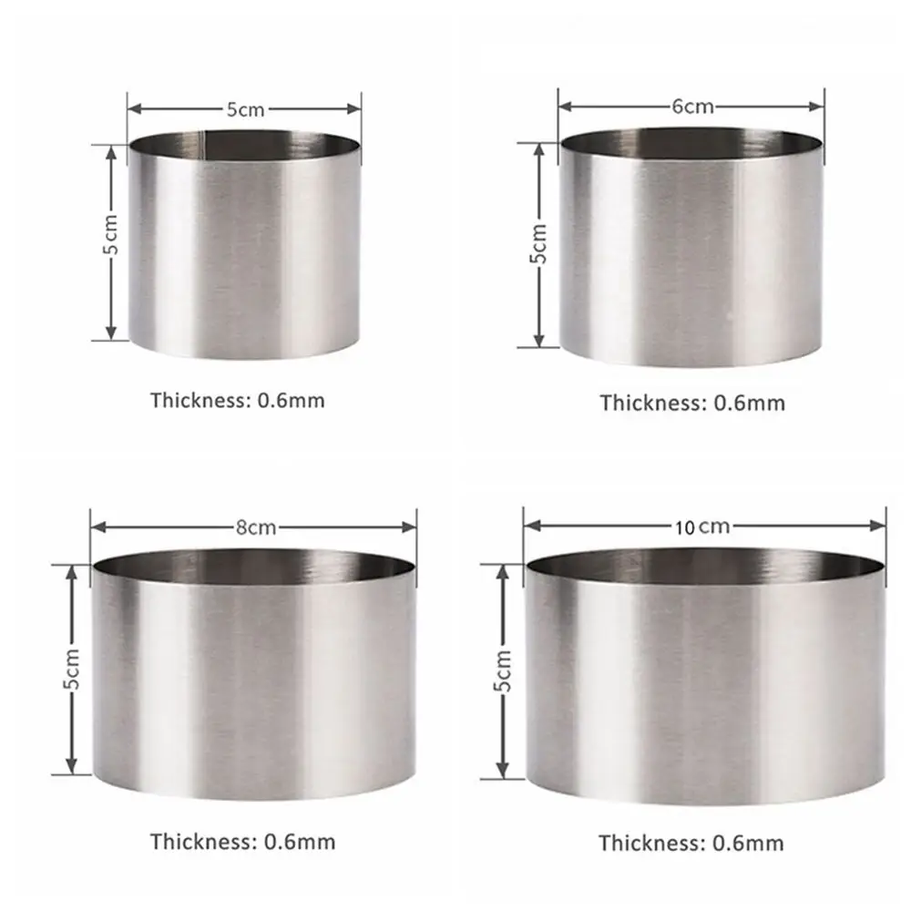 Moules Ronds En Inox 5x5 Cm - UPKOCH - 6 Pièces - Pour Mousses, Gâteaux, Biscuits - Anneaux De Pâtisserie Réutilisables