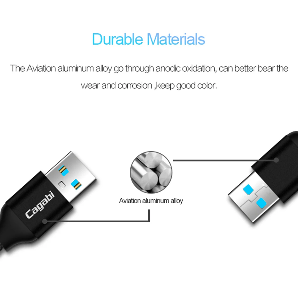 Cagabi 2.4A в настоящее время быстрой зарядки Quick данных Передача USB Тип C кабель