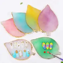 Новое модное агатовое ломтики лист форма из смолы дизайн ногтей Гель-лак для живописи демонстрационная палитра пластины