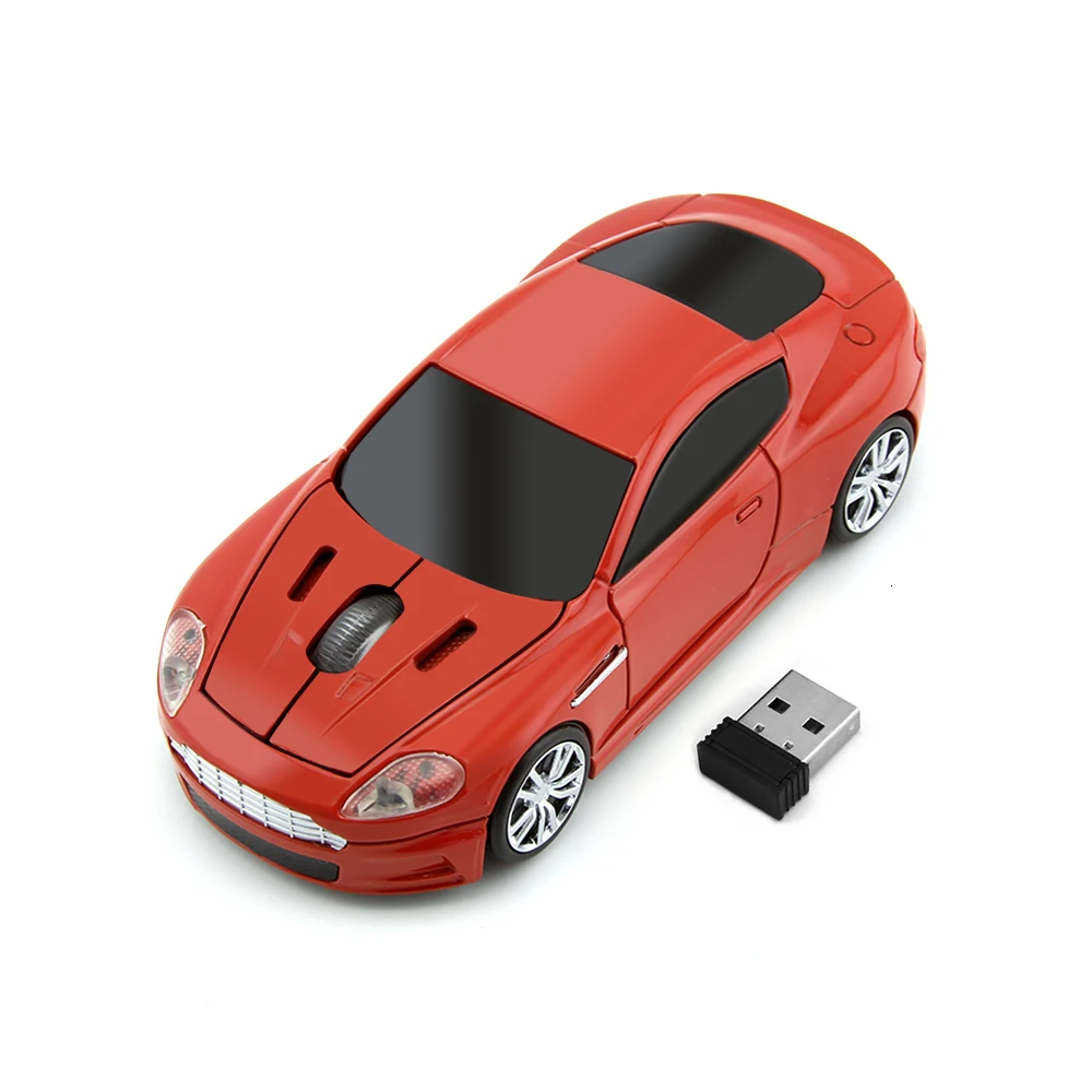 Беспроводная компьютерная мышь в форме спортивного автомобиля, маленькая оптическая USB 3D мышь Mause 1600 dpi, регулируемая мышь, детский подарок для ПК и ноутбука