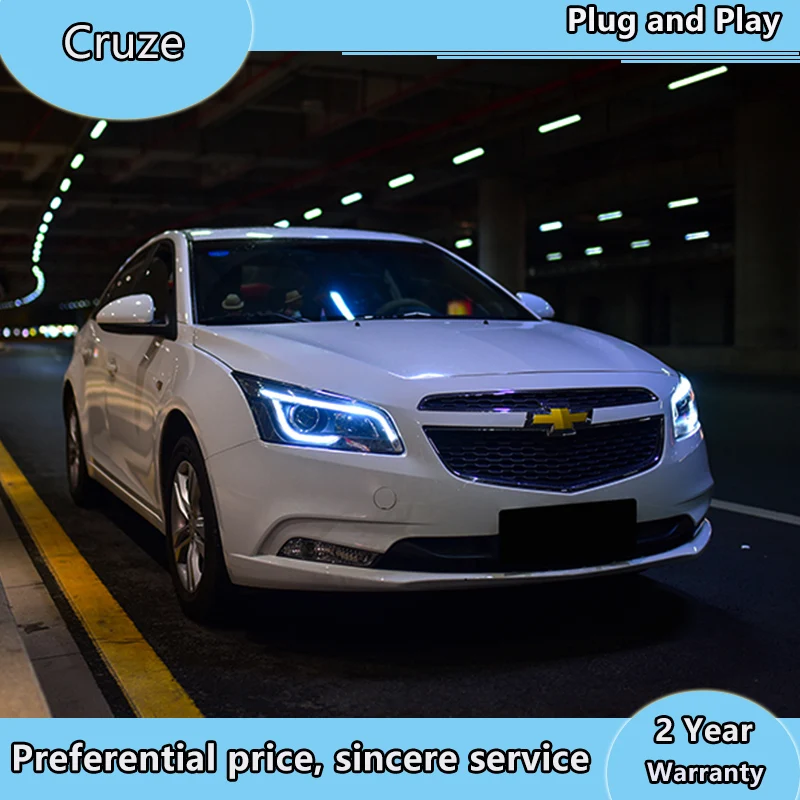 Автомобильный Стайлинг для Chevrolet Cruze фары- Cruze светодиодный фары DRL Объектив двойной луч H7 HID Xenon bi xenon объектив