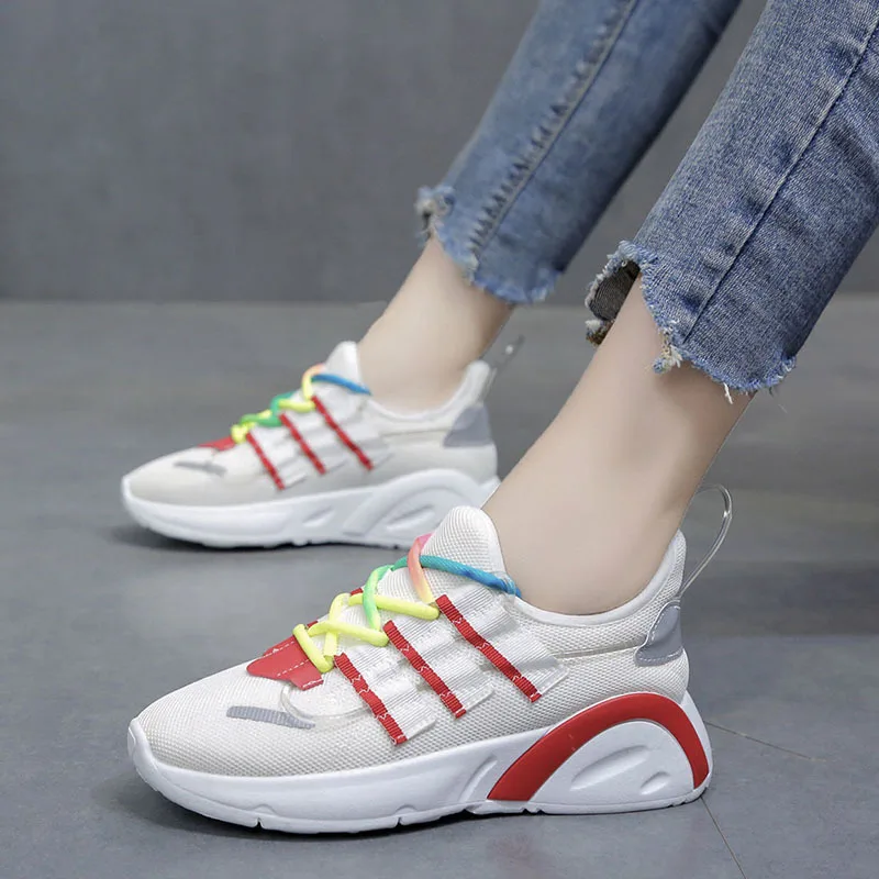 

Fly Woven Lightweight Women's INS Versatile Flat Casual Shoes 2019 Autumn New Style Students Athletic Shoes Mesh