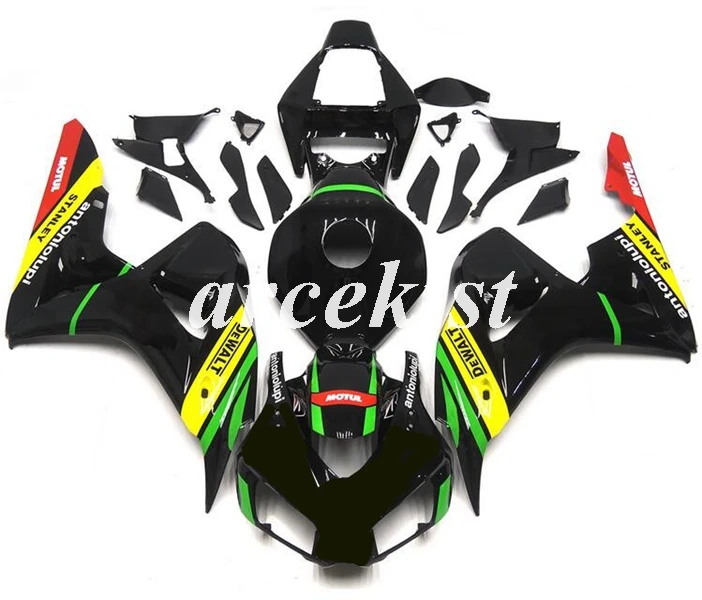 

Injection Mold New ABS Motorcycle Fairings kit Fit for CBR1000RR 06 07 CBR 1000RR CBR1000 2006 2007 body set black yellow