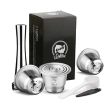 Капсулы nespresso ICafilas Nespresso многоразового капсула круглое отверстие Capsula Nespresso Нержавеющая сталь Capsulas Nespresso Reutilizables