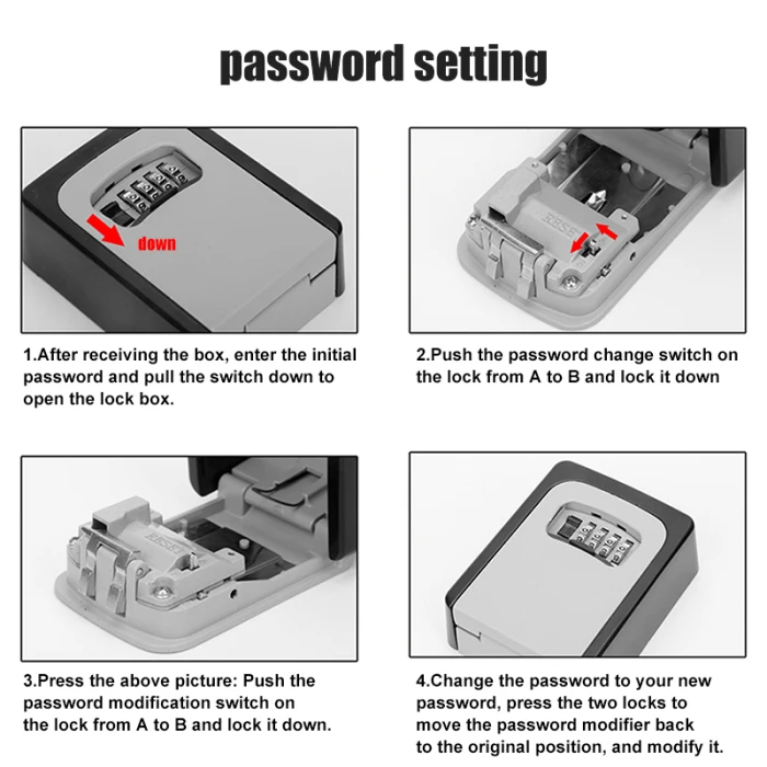 Password Key Box Wall Mounted Security Anti-theft Outdoor Key Safe Lock Storage Box SP99