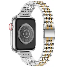 Pasek ze stali nierdzewnej metalowy pasek do zegarka Apple Iwatch 6 Se inteligentny pasek do Apple klasyczna bransoletka 38mm 44mm akcesoria do zegarka Apple tanie tanio Microwear CN (pochodzenie) Adult