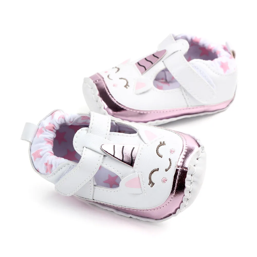 

2019 Brand New Toddler Baby Girls Flower Shoes PU Leather Shoes Soft Sole Crib Shoes Spring Autumn First walkers 0-18M