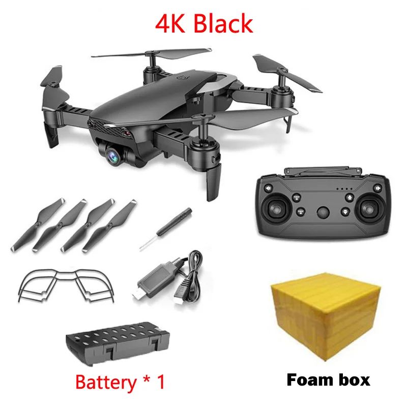 4K Black 1B FB LAUMOX M69G FPV Дрон с камерой 4K HD Дрон широкоугольный WiFi складной селфи Дрон оптический поток RC Квадрокоптер Vs E58 M69 Дрон - Цвет: 4K Black 1B FB