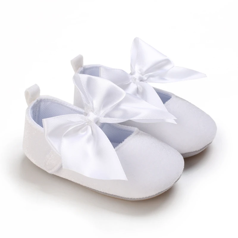 Infant Newborn Baby Girls Princess Non-Slip Floral Border Shoes Toddler Baby Soft PU Leather Prewalker Shoes Solid First Walkers