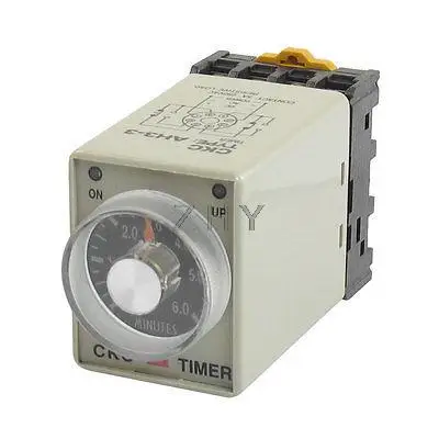 

24VAC 8 Pin 0-6 Minutes Rail Mount AH3-3 Delay Timer Time Relay + Base