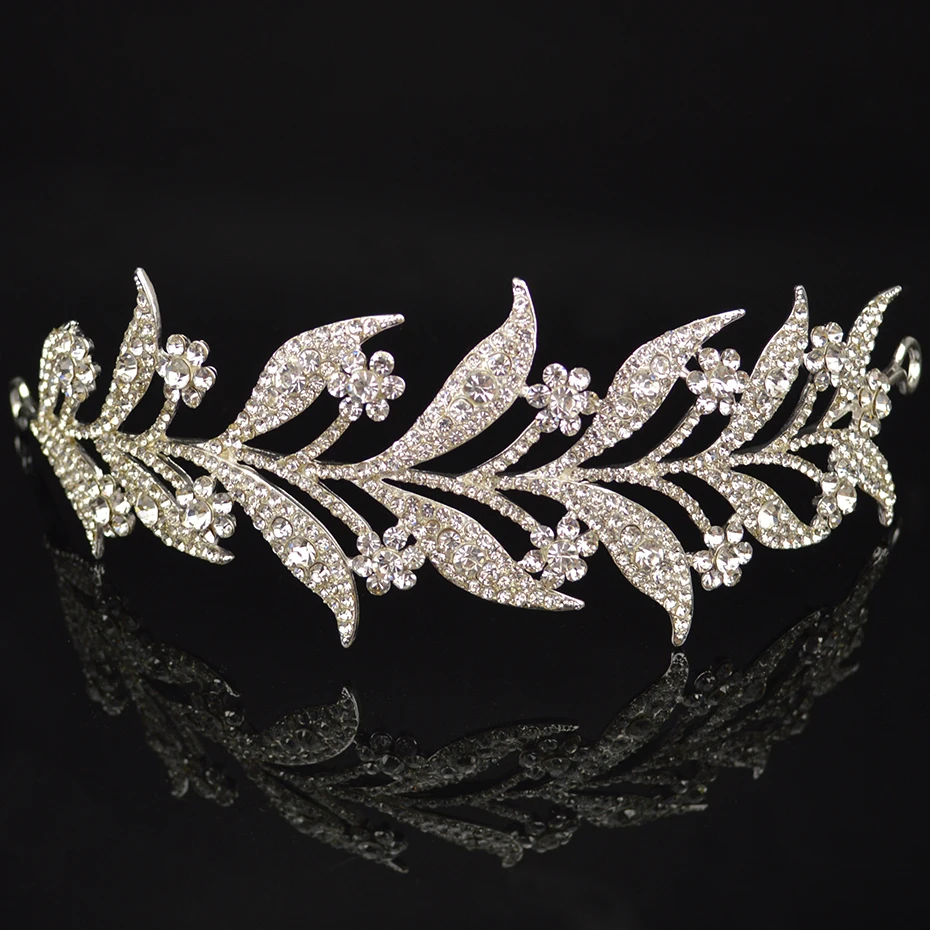 

New Silver AB Crystal Bride Tiara For Weeding Rhinestone Crown Bridal Tiaras Head Jewelry Diadem Headbands Wedding Headdress