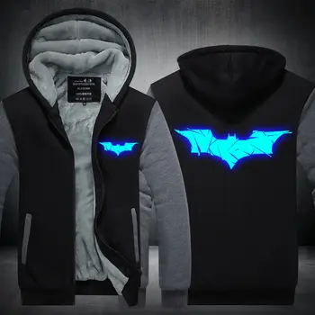

Jacket Men Warm Fleece Zipper Coat Superheroes Winter Thick Mens SportWear Tracksuit Batman Cosplay Costume Male European Hoodie