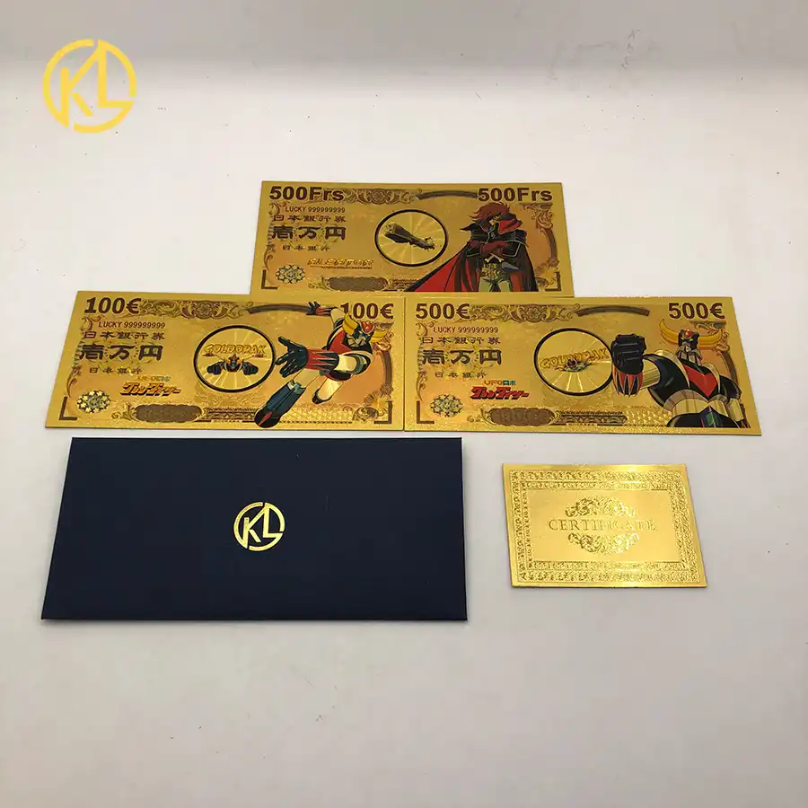 3ピース セットufoロボットgrendizer Goldorak日本アニメ100 500ユーロゴールド紙幣ファンのための家の装飾のギフト 金 紙幣 Aliexpress
