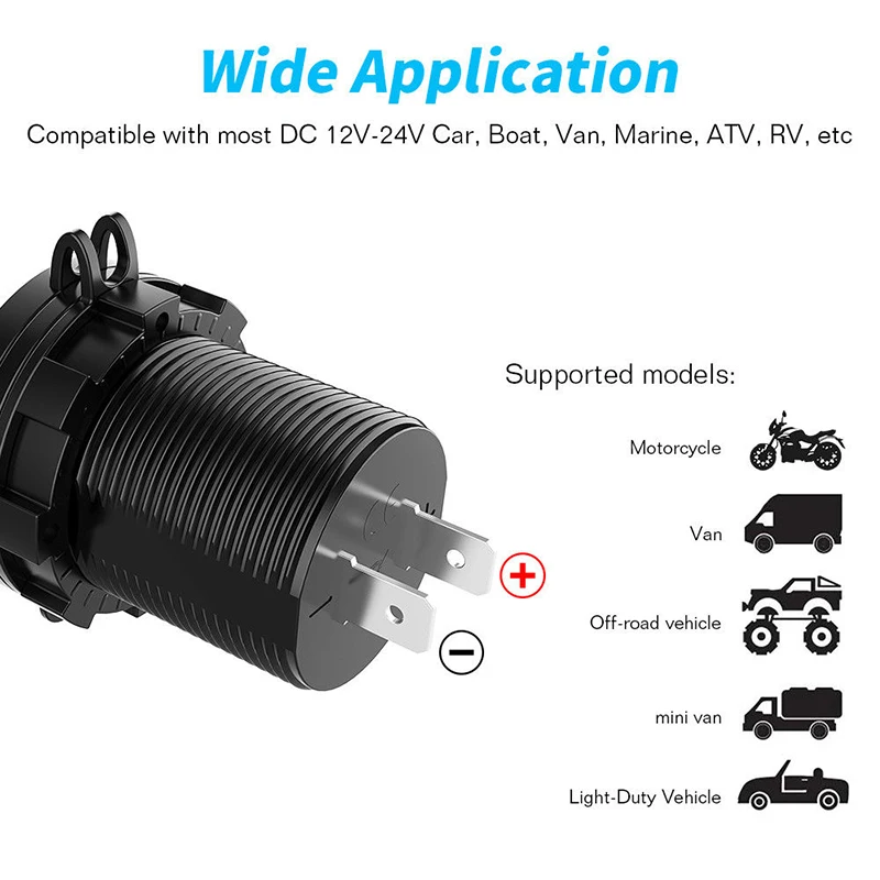 

Universal Type-C USB QC 3.0 Car Charger Dual Port Fast Charging with/ LED Indicator For Mobile Cell Smart Phone Accessories
