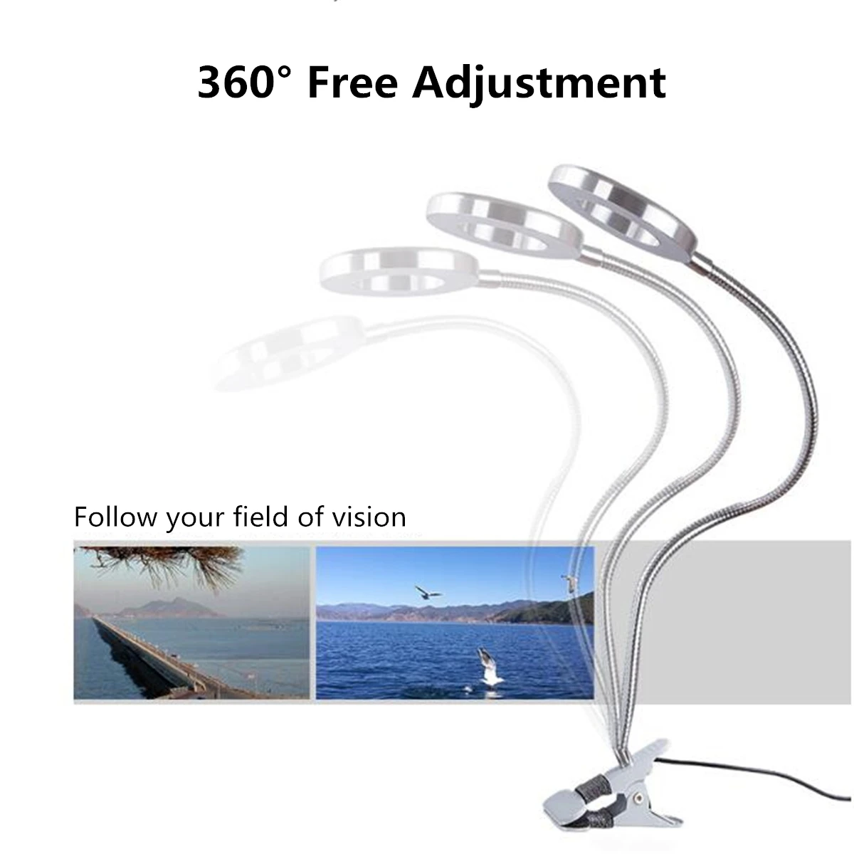  Led Desk lamp USB Warm/Cool Light Dimmable Table Lamp with Clip Bed Reading Book Night Light LED De - 4000337178750