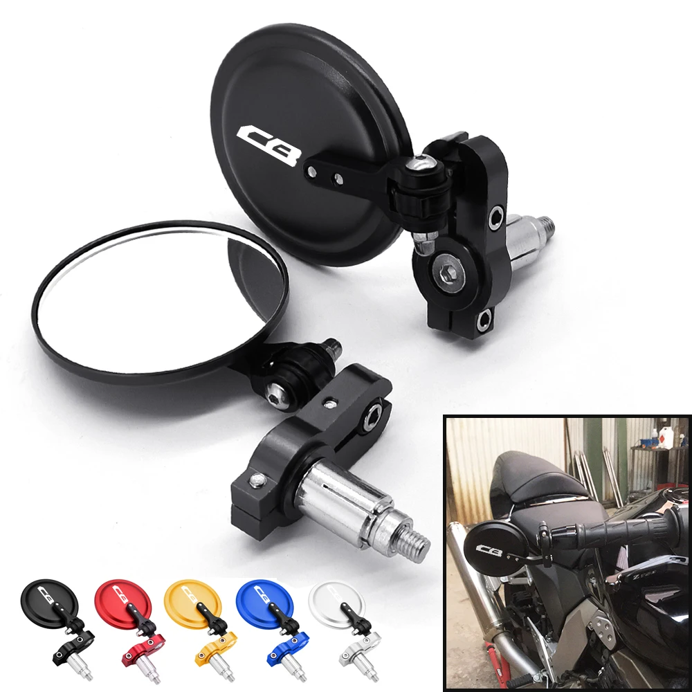 Motorcycle Mirrors 3 Inch Round Folding Bar End Side Mirrors For Honda CB125R CB650R CB190R CB250R CB300R CB400 CB500X CB1000R motorcycle handle bar mirror