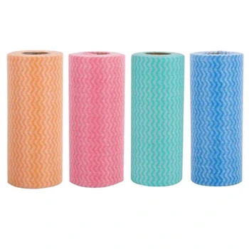

4 Roll of 200 Disposable Cleaning Cloth,Reusable Kitchen Towel,Tableware Cloth,Non-Woven Cloth,Multi-Purpose Manual Wipe