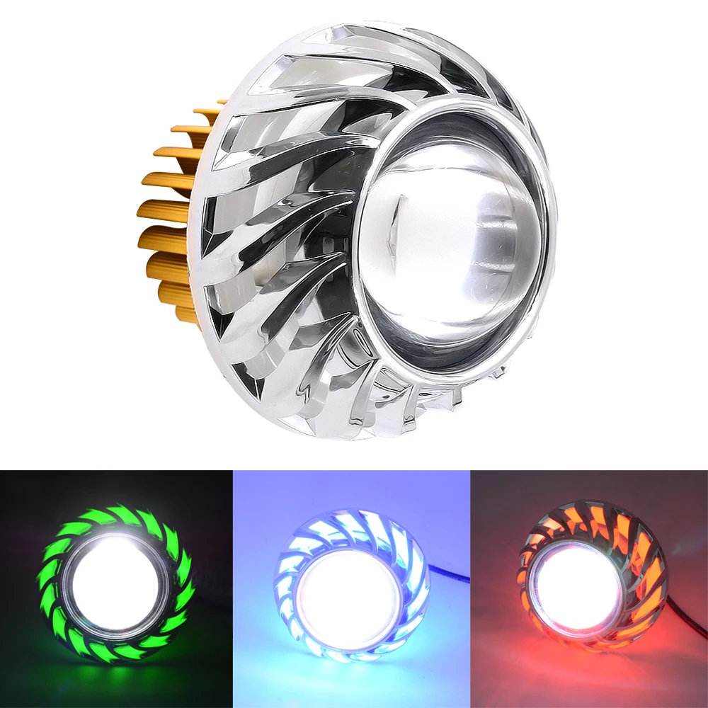

30W 8000K High Low Beam Red LED Headlight Head Lamp Angel Eyes Devil Eye Light with Double Light Lens for Motorcycle Motorbike