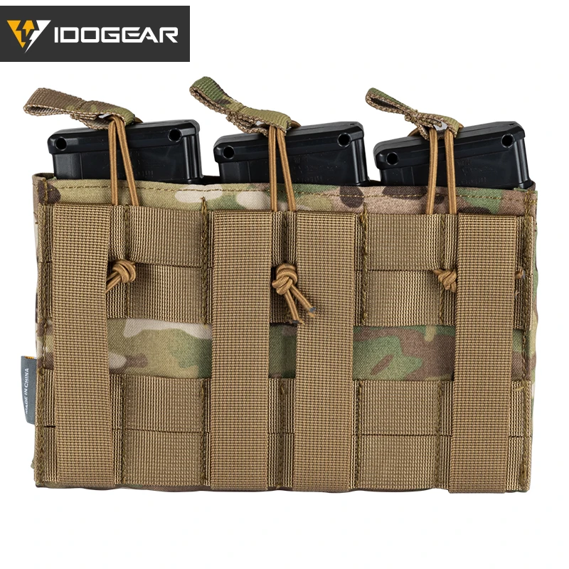 IDOGEAR Тактический Подсумок маг Перевозчик тройной Открытый Топ 5,56 Пистолет Молл подсумок 3545