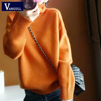

Vangull Fall Winter Clothes Thick Turtleneck Cashmere Sweater Women Pullovers Knitted Sueter Mujer Invierno Ladies Tops Clothing